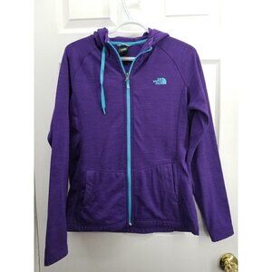 North Face Womens Purple Full Zip Lightweight Hoodie Size M